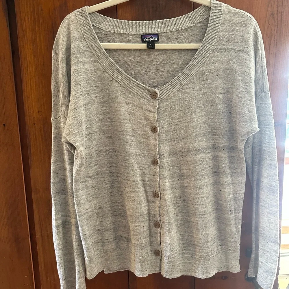 Patagonia 100% Linen Scoop Neck Cardigan Sz S - Picture 1 of 4